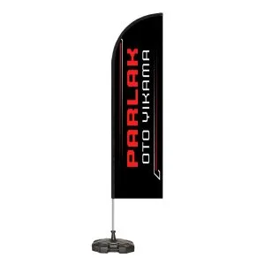 Yelken Bayrak Takım 100×400 cm (Dev Boy) ( Baskı+Bidon+Direk)
